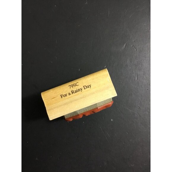 Penny Black Pig With Umbrella Piggy Bank Rubber Stamp  "For A Rainy Day" 1996 - Picture 4 of 4